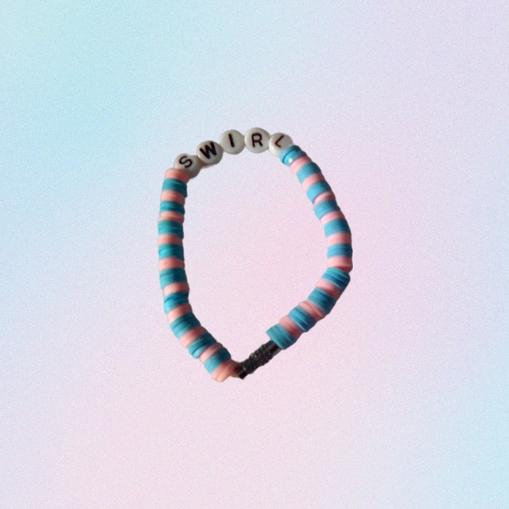 'Cotton Candy Swirl' Bracelet Heishi Beads. Handmade by mxsha beads